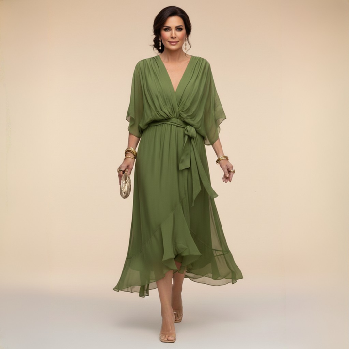 Arabella | Flowing V-Neck Silhouette Dress