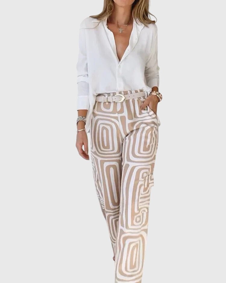June | Stylish Pants + Free Blouse & Belt