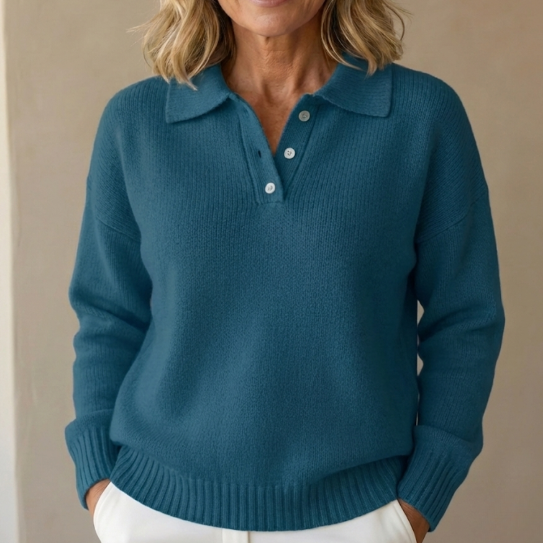 Emma | Soft Knit Sweater with Collar - Relaxed Fit