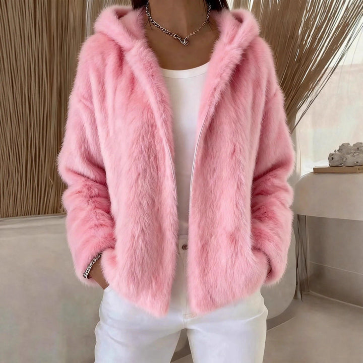 Pavirae - Soft Plush Hooded Zip-Up Jacket