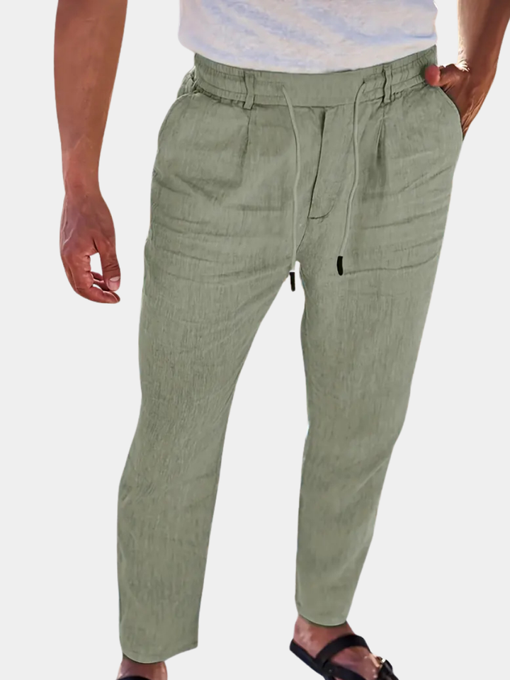 NICHOLS | WIDE LINEN TROUSERS WITH CORD