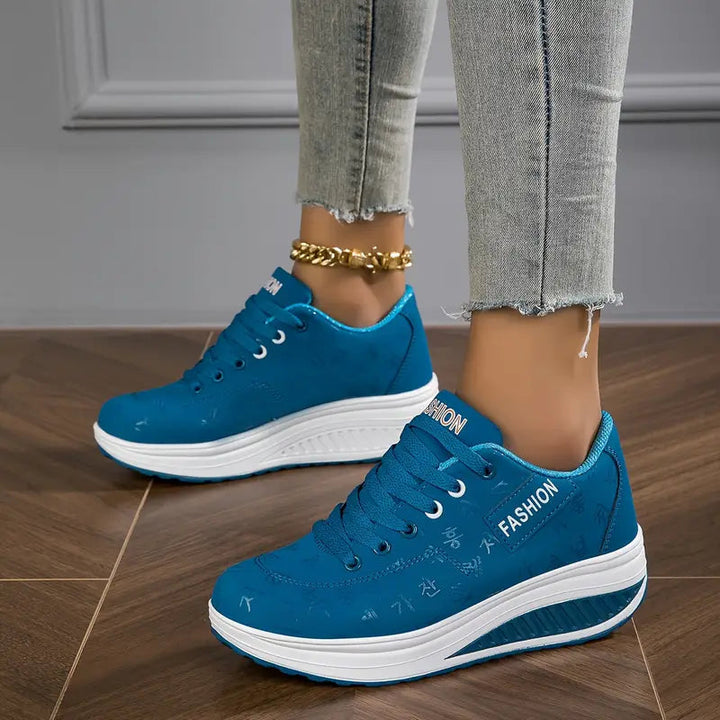 Brelina - Women's Platform Trainers with Laces, Synthetic Leather, Everyday Comfort