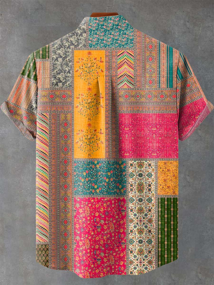 Patrick Patchwork Print Casual Shirt — 100% Cotton