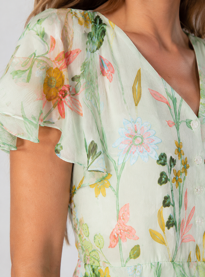 BETH | ELEGANT FLORAL TUMMY-COVERAGE MAXI DRESS