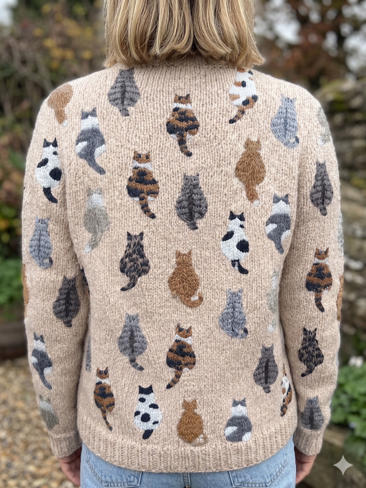 Marilyn | Soft Cat Pattern Cardigan