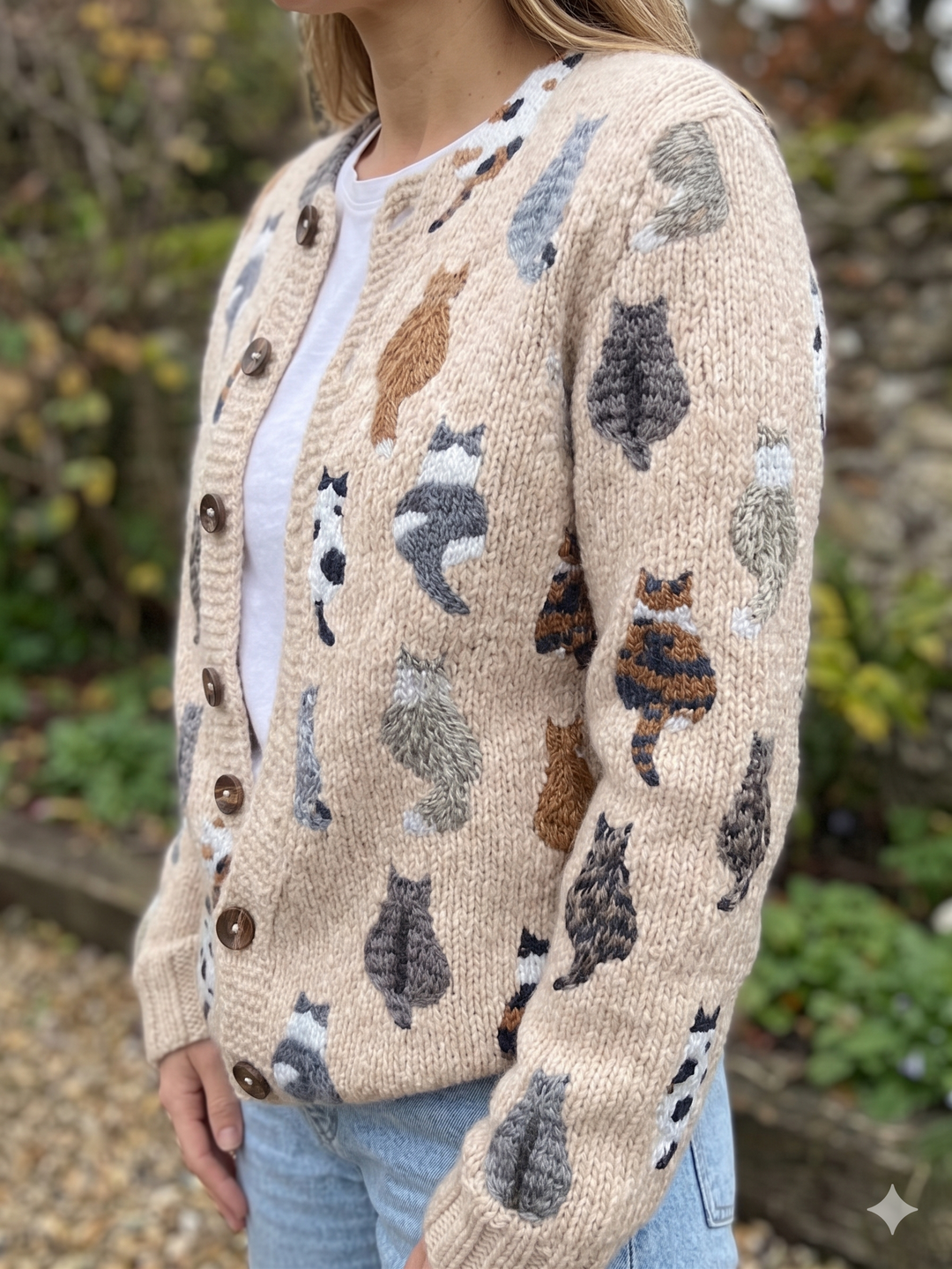 Marilyn | Soft Cat Pattern Cardigan