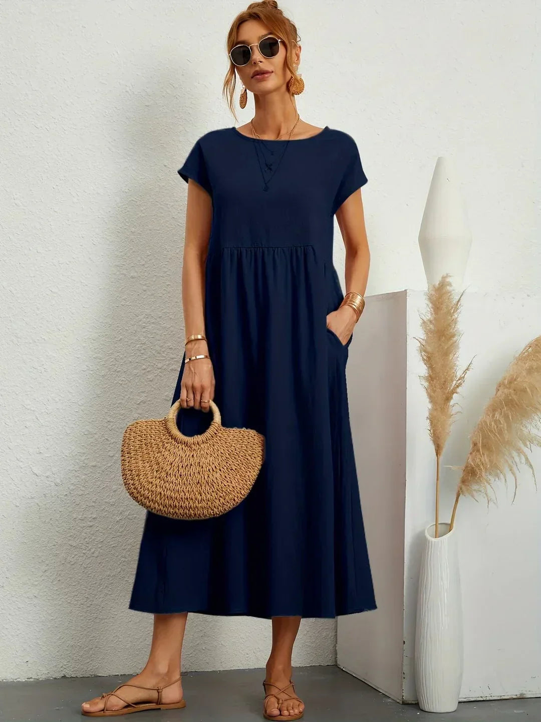 Gabrielle™ — Timeless Elegance Fluid Midi Dress
