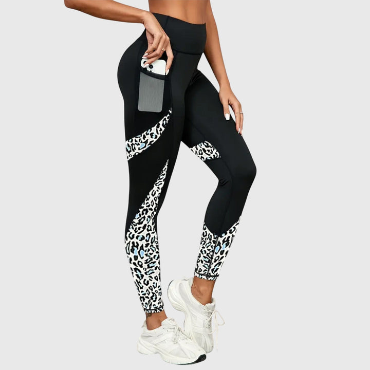 June | High-Waisted Leopard Print Workout Pants