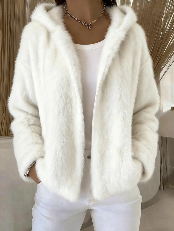 Pavirae - Soft Plush Hooded Zip-Up Jacket