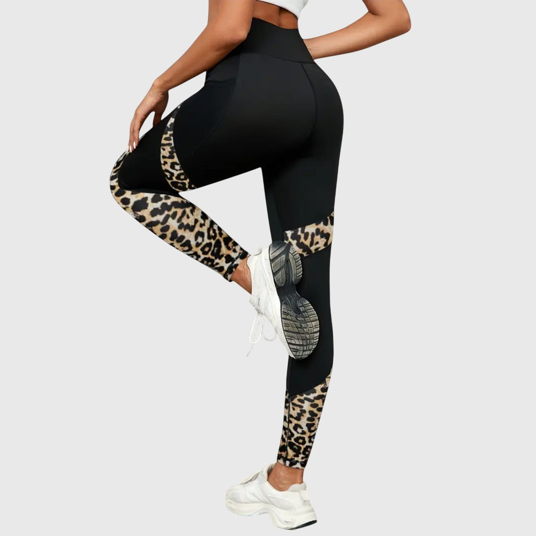 June | High-Waisted Leopard Print Workout Pants