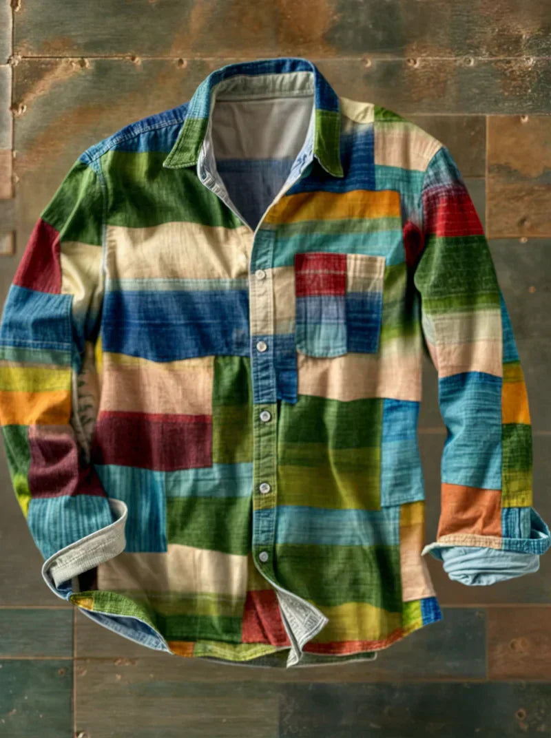 Sietse™ | Premium Patchwork Shirt – Unique Style & Comfortable Fit.