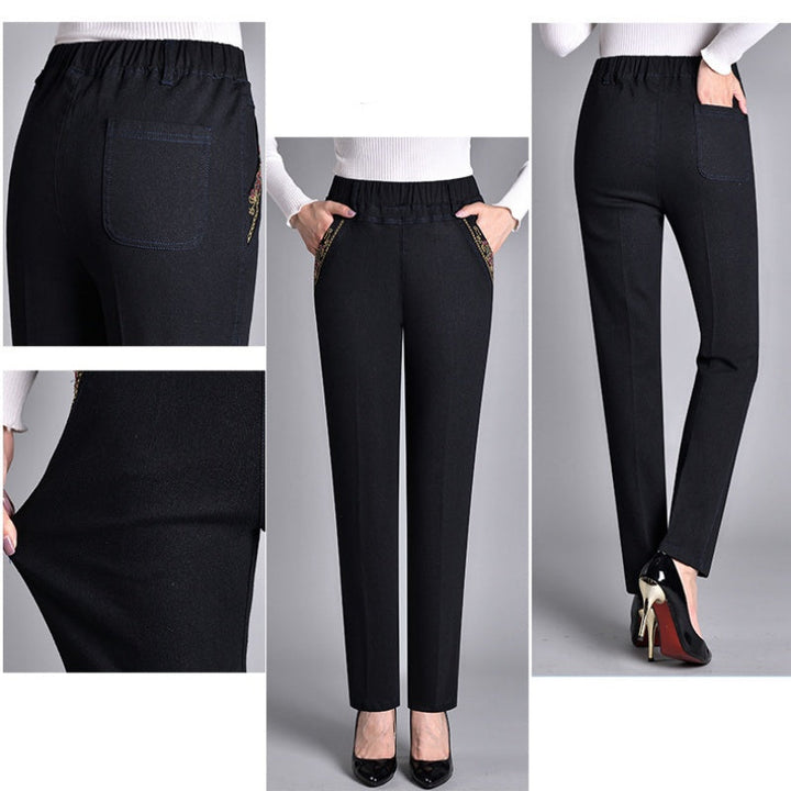 Women’s Jeans with Side Pockets and Elastic Waist