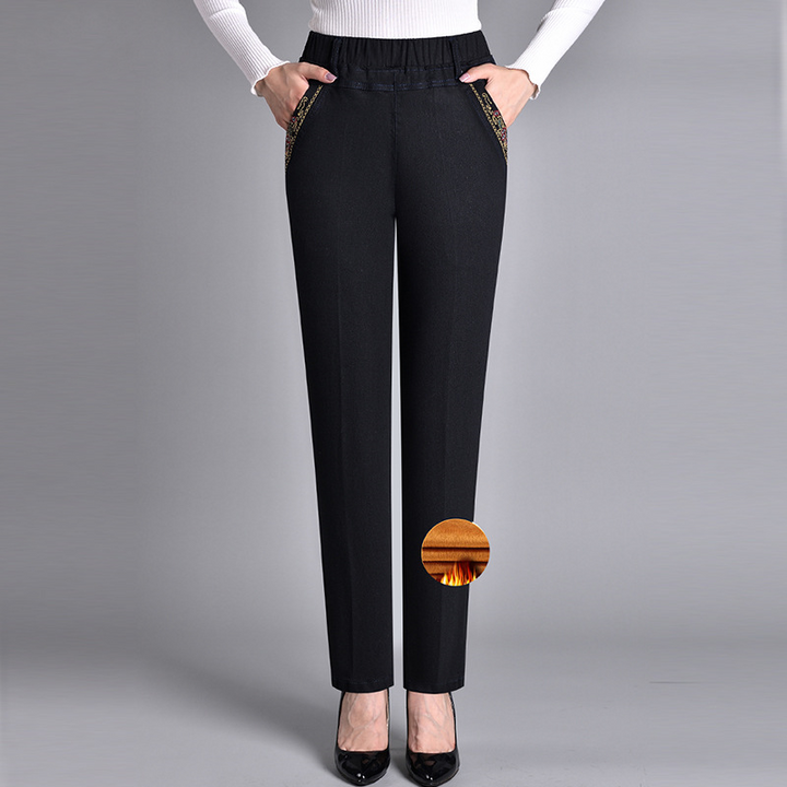 Women’s Jeans with Side Pockets and Elastic Waist