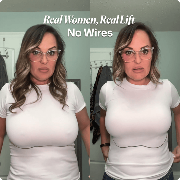 Wireless V-Neck Crossover Mesh Support Bra